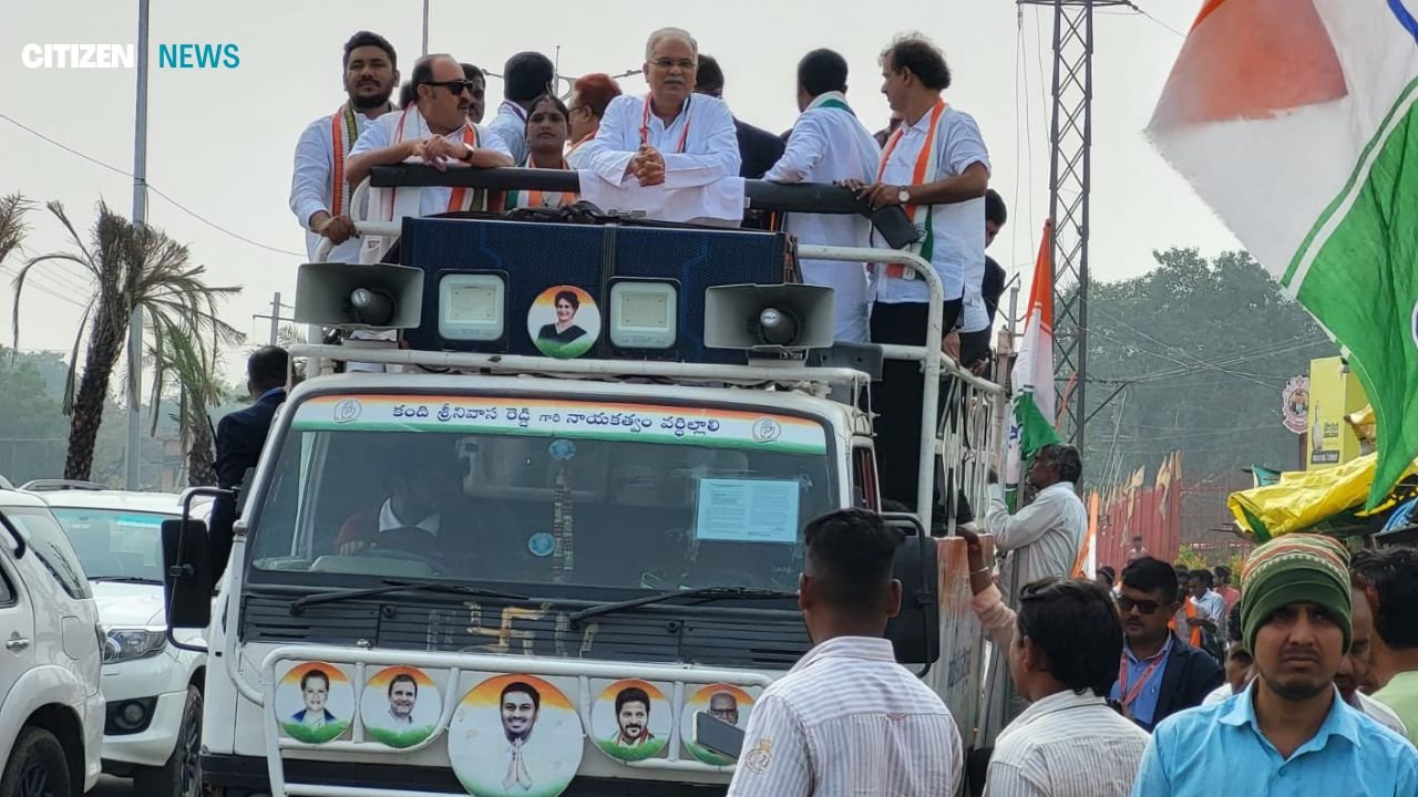 CM Bhupesh Baghel : छत्तीसगढ़ के सीएम ने आदिलाबाद में किया धमाकेदार रोड शो