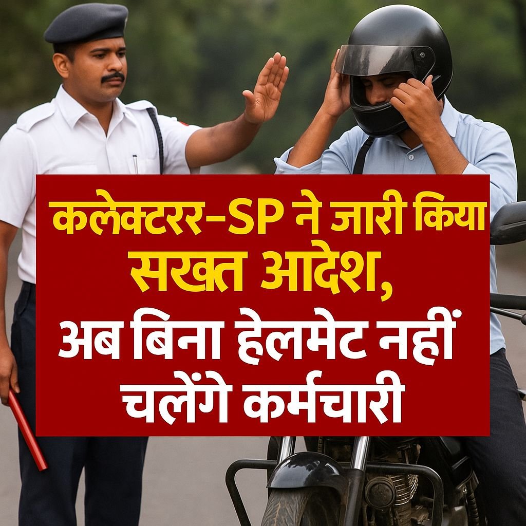 कलेक्टर-SP ने जारी किया सख्त आदेश, अब बिना हेलमेट नहीं चलेंगे कर्मचारी...